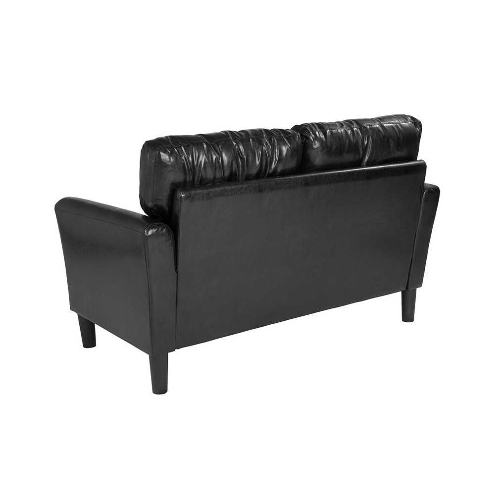 Bari Upholstered Loveseat in Black LeatherSoft