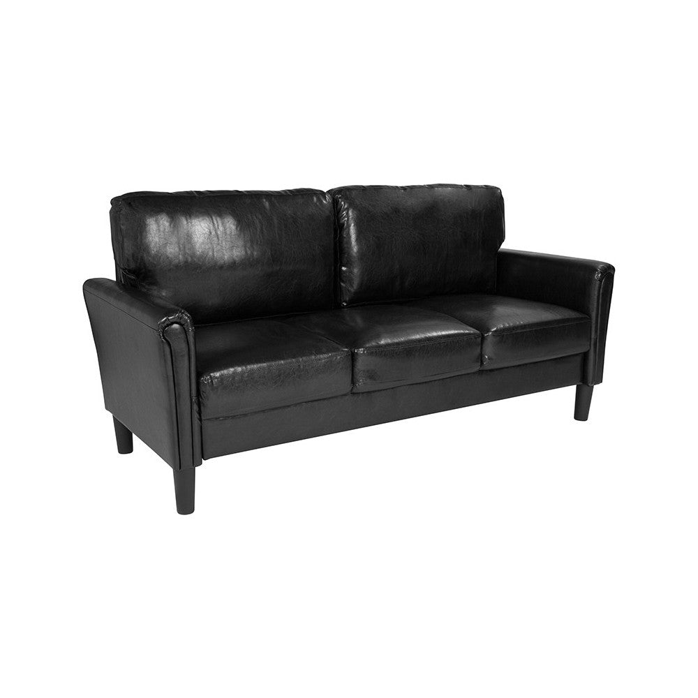 Bari Upholstered Sofa in Black LeatherSoft