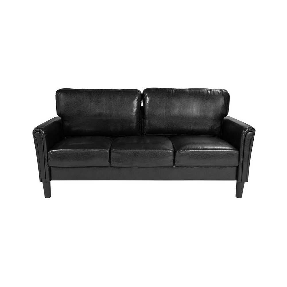 Bari Upholstered Sofa in Black LeatherSoft