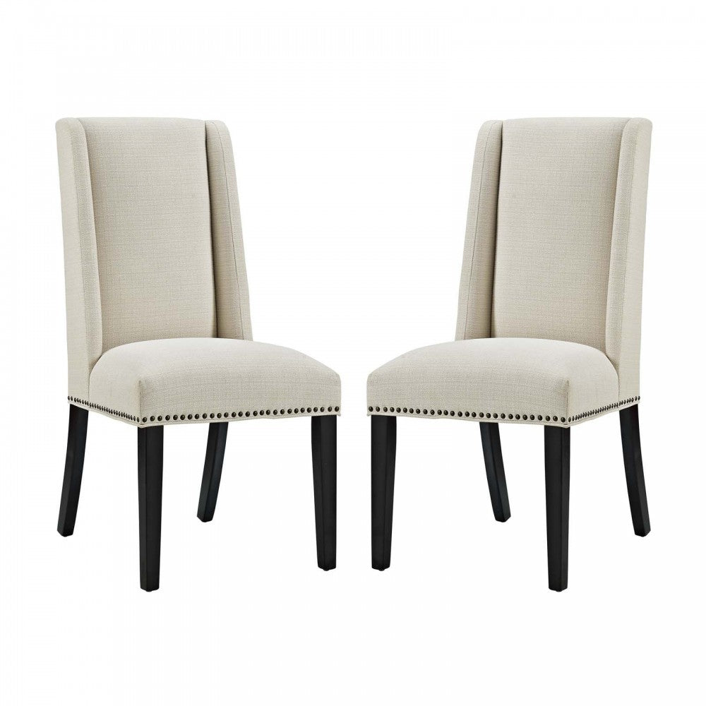 Baron Dining Chair Fabric Set of 2, Beige