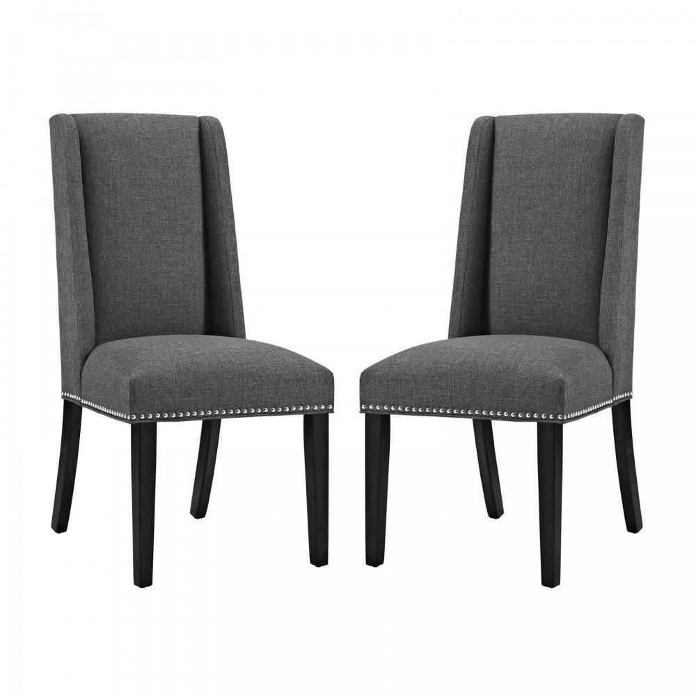 Baron Dining Chair Fabric Set of 2, Gray
