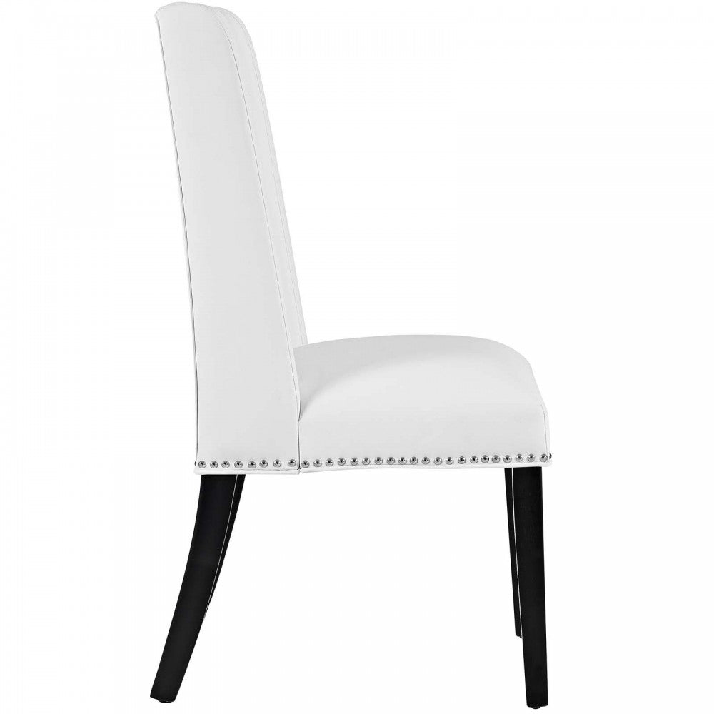 Baron Dining Chair Vinyl Set of 2, White