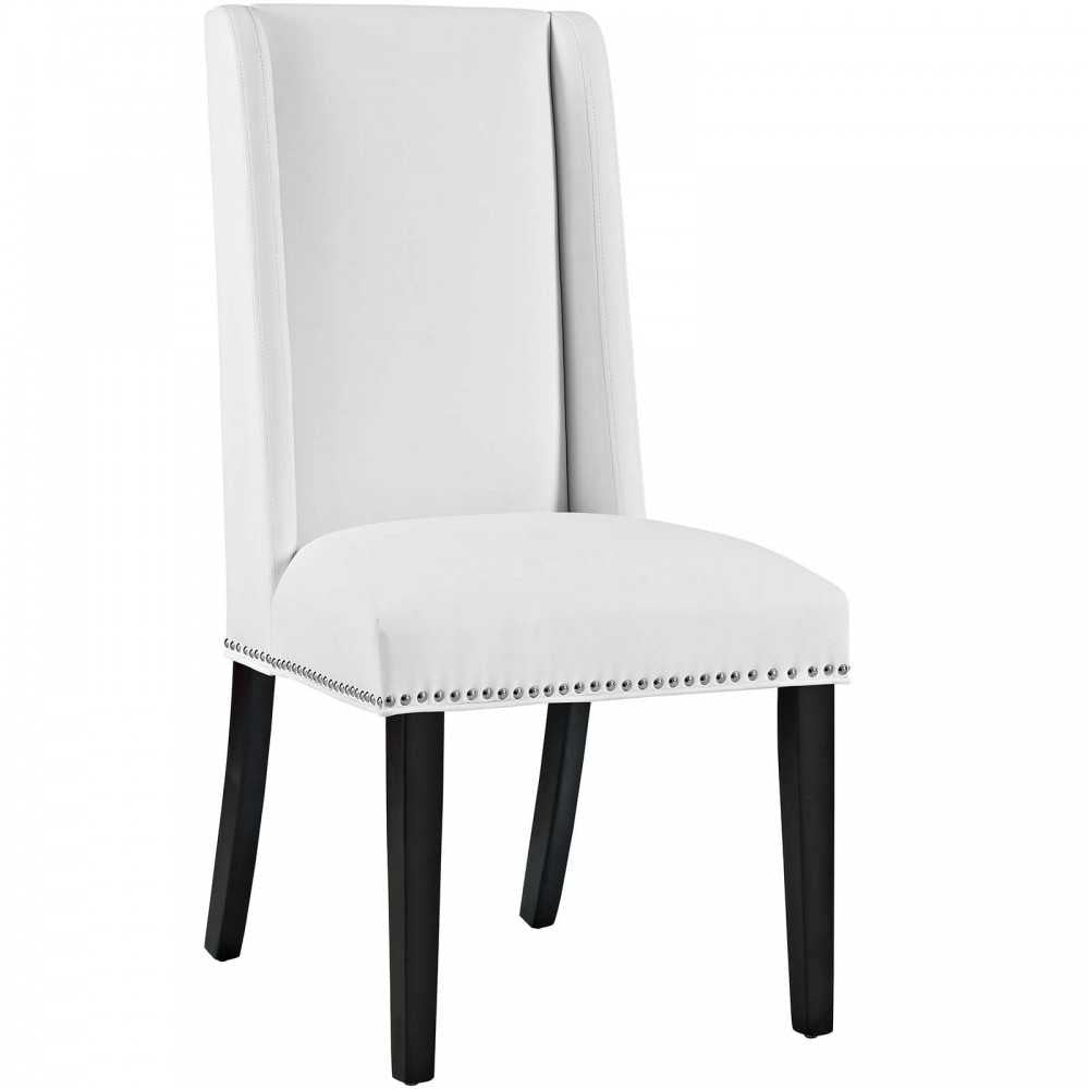 Baron Dining Chair Vinyl Set of 4, White