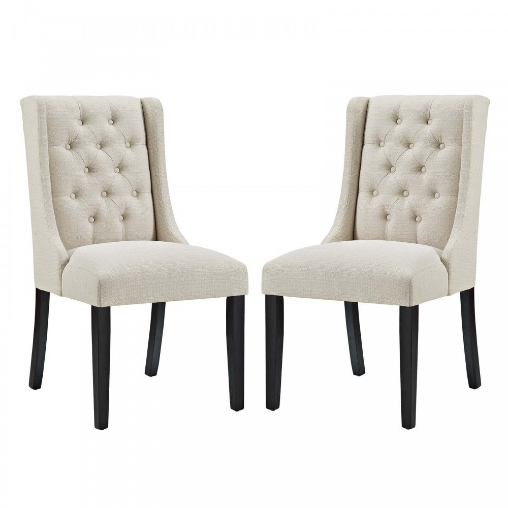 Baronet Dining Chair Fabric Set of 2, Beige