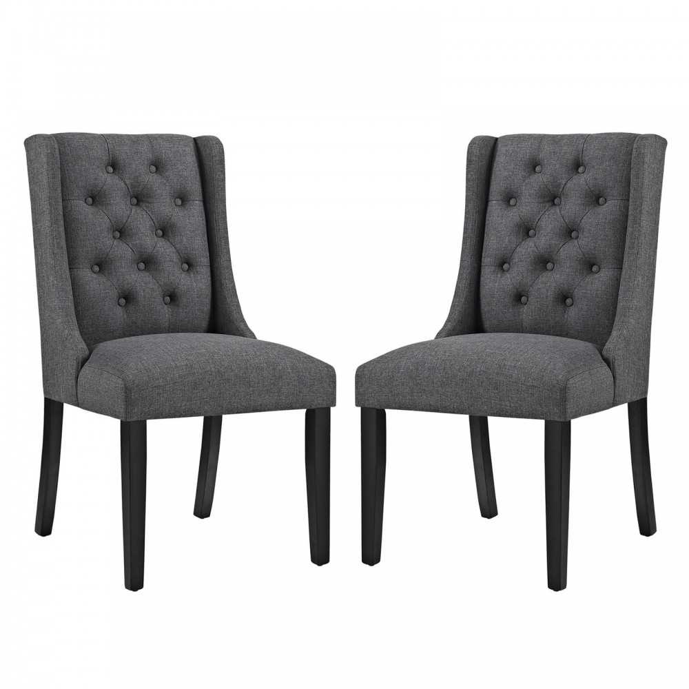 Baronet Dining Chair Fabric Set of 2, Gray