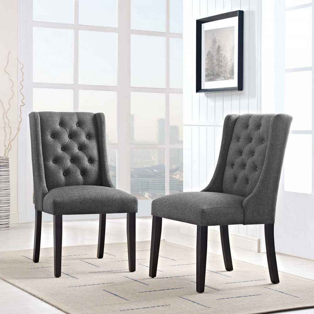 Baronet Dining Chair Fabric Set of 2, Gray