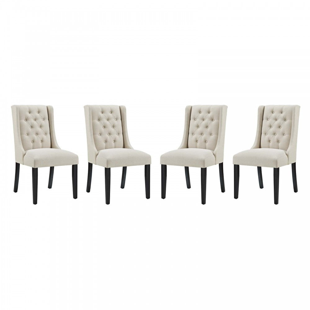 Baronet Dining Chair Fabric Set of 4, Beige