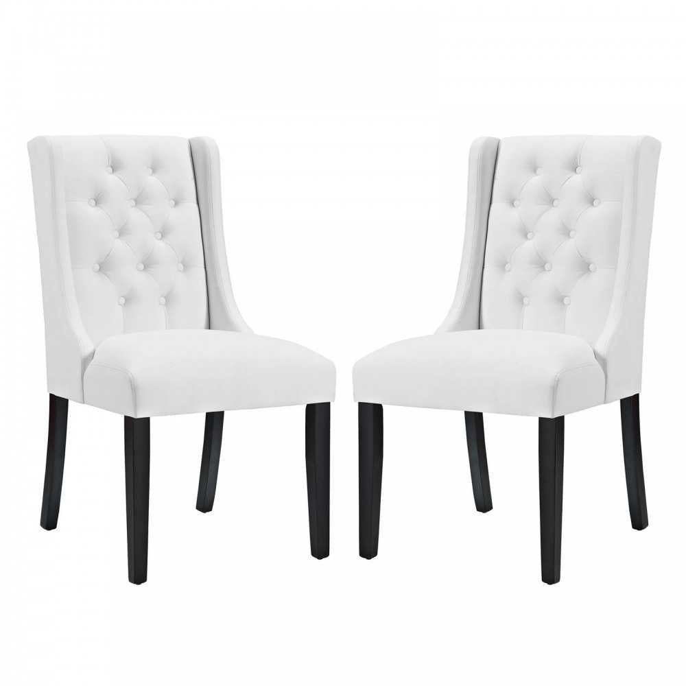 Baronet Dining Chair Vinyl Set of 2, White