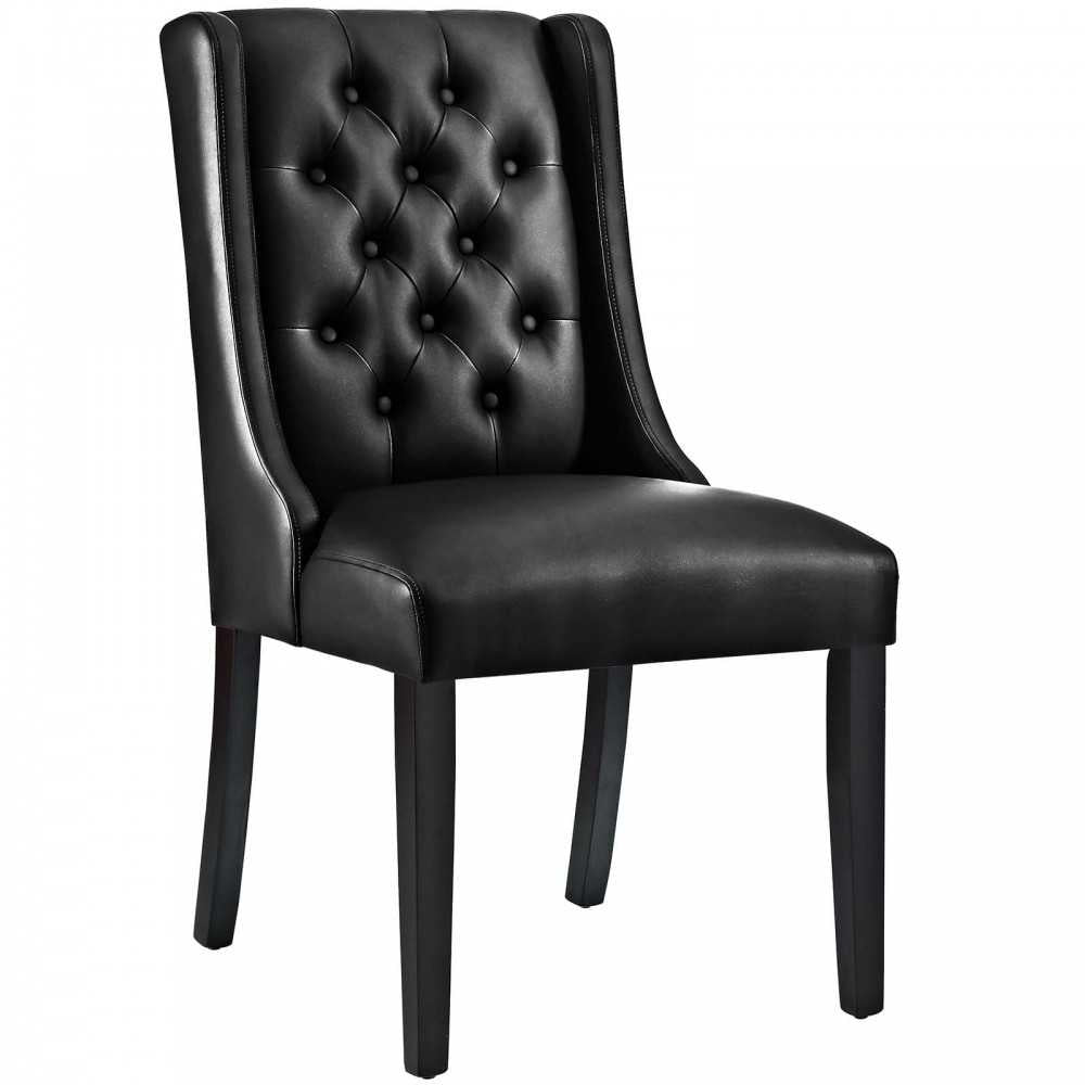 Baronet Dining Chair Vinyl Set of 2, Black, EEI-3950-BLK