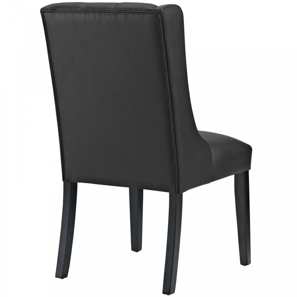 Baronet Dining Chair Vinyl Set of 4, Black
