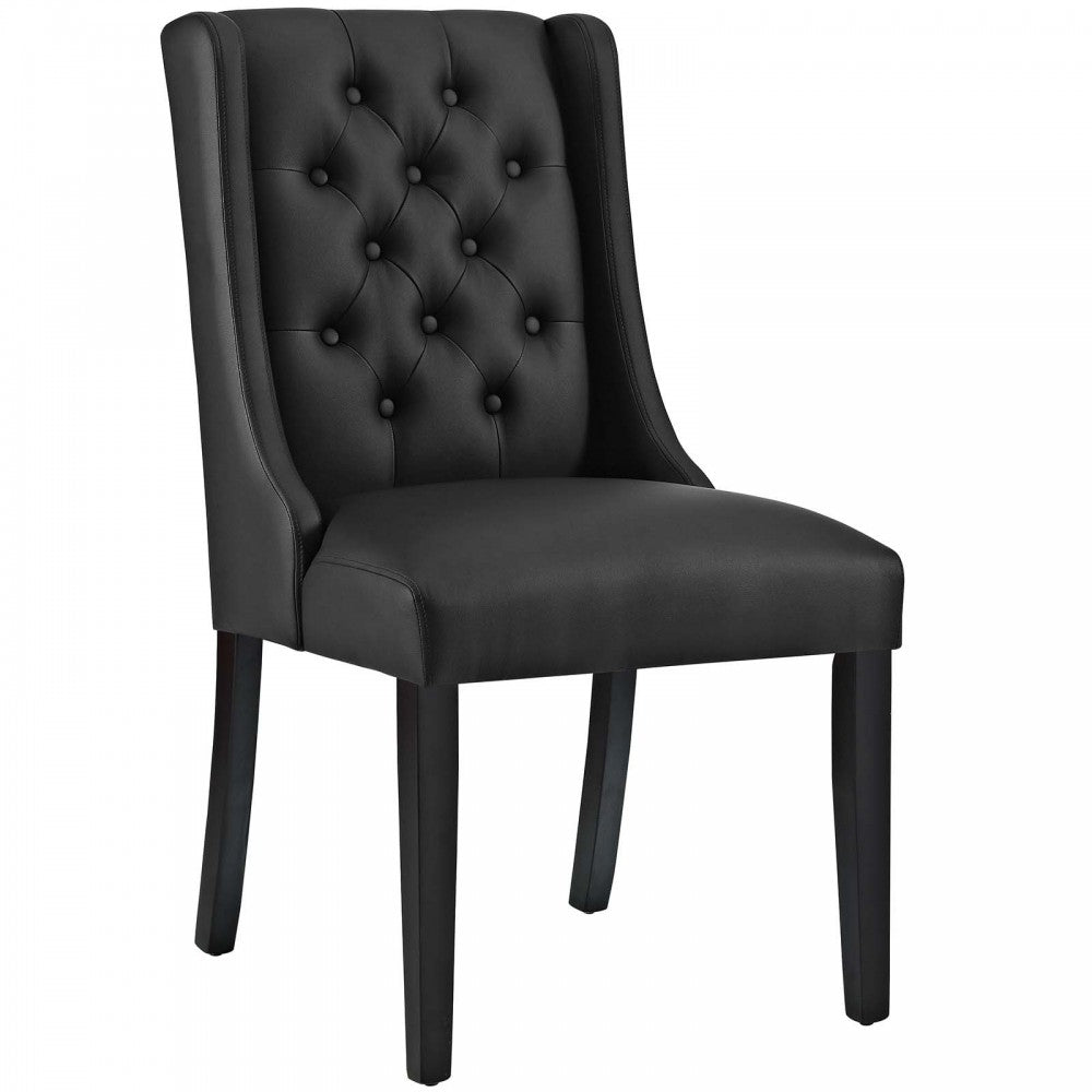 Baronet Dining Chair Vinyl Set of 4, Black
