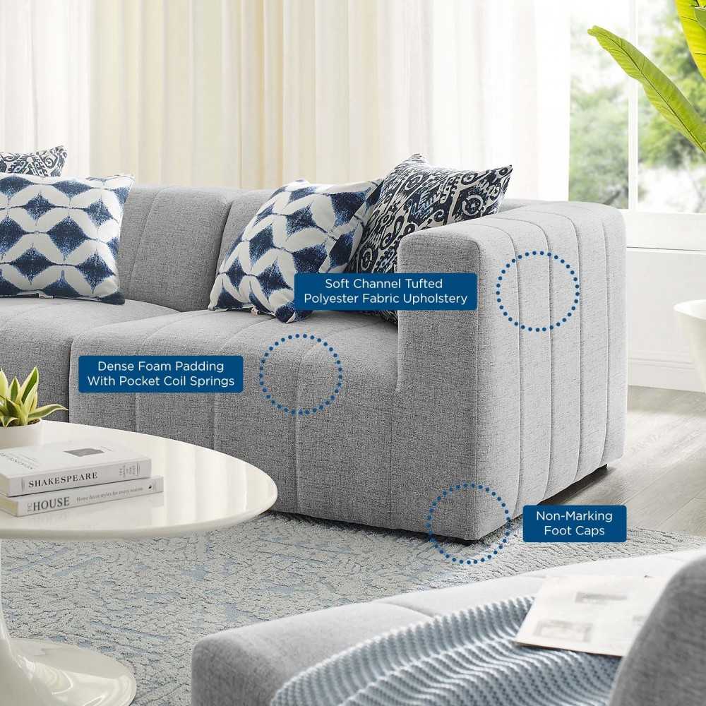 Bartlett Upholstered Fabric 2-Piece Loveseat, Light Gray