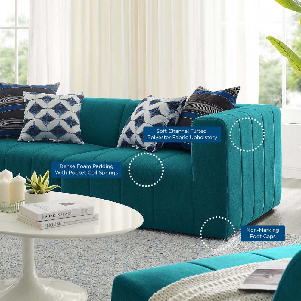 Bartlett Upholstered Fabric 2-Piece Loveseat, Teal