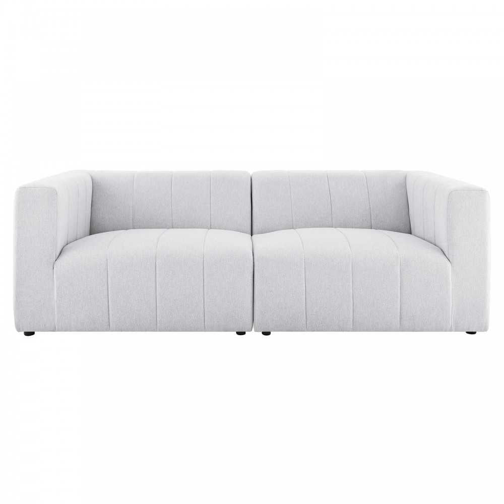Bartlett Upholstered Fabric 2-Piece Loveseat, Ivory