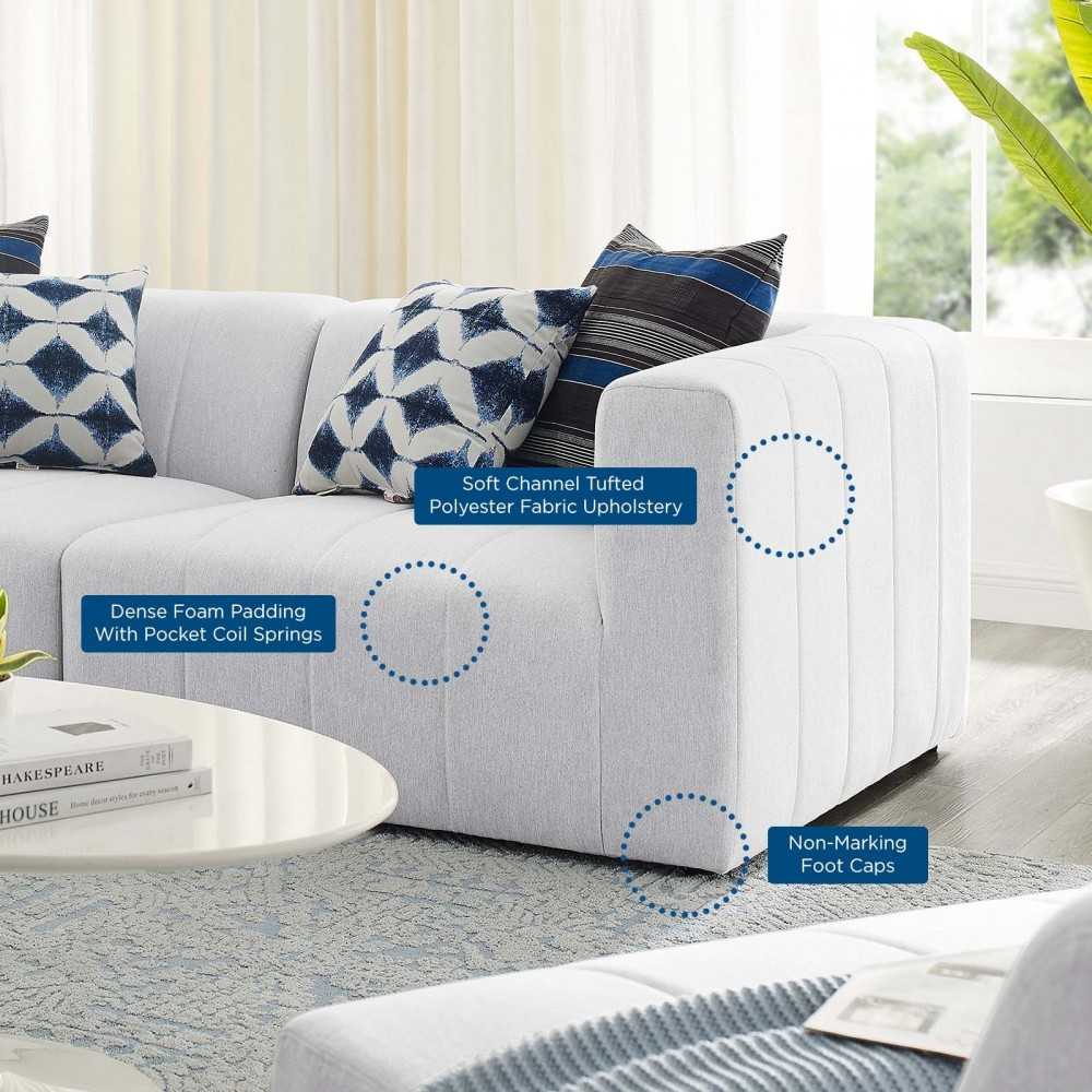Bartlett Upholstered Fabric 2-Piece Loveseat, Ivory