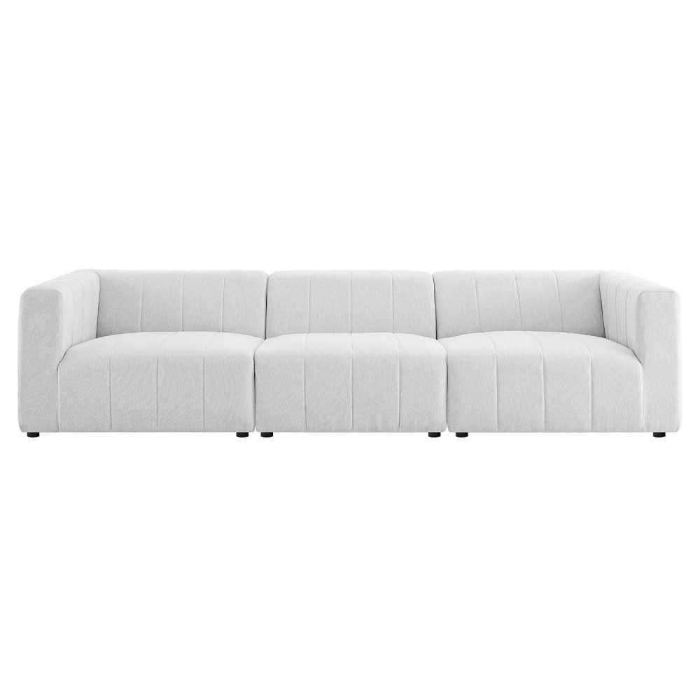 Bartlett Upholstered Fabric 3-Piece Sofa, Ivory
