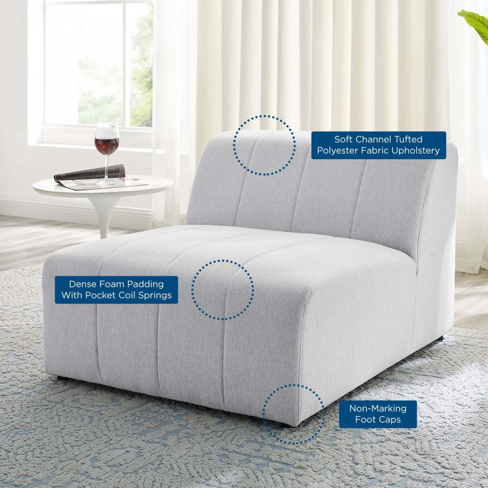 Bartlett Upholstered Fabric Armless Chair, Ivory