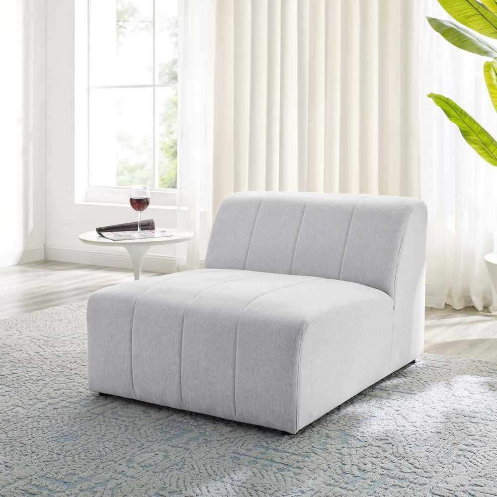 Bartlett Upholstered Fabric Armless Chair, Ivory