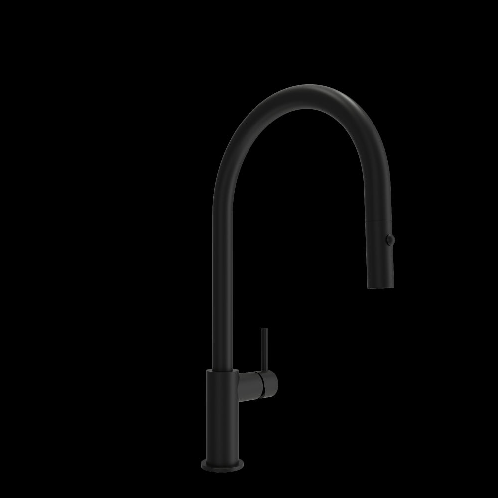 Baveno Duo Pull-Down Kitchen Faucet in Matte Black