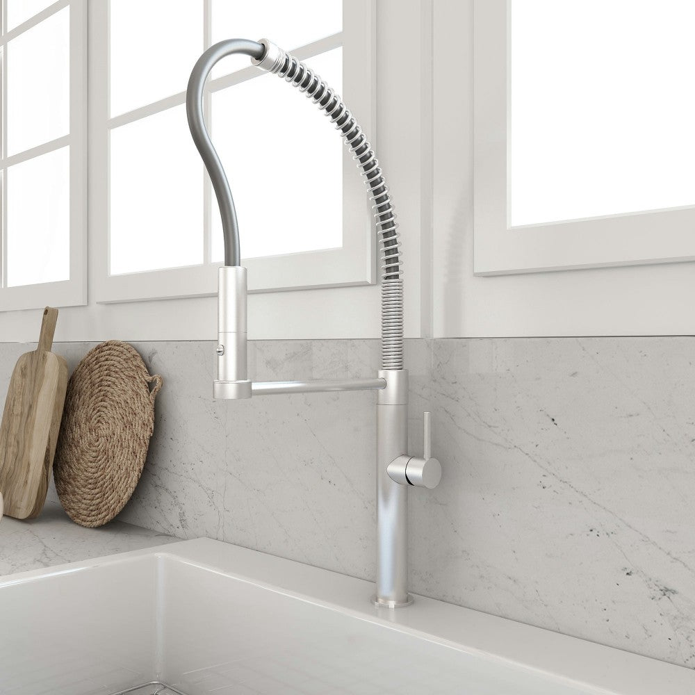 Baveno Pro Kitchen Faucet in Stainless Steel