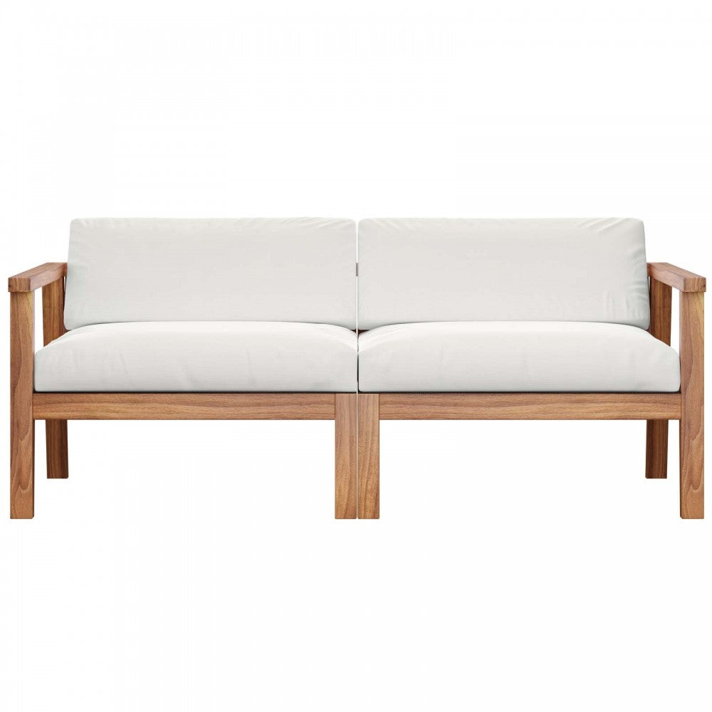 Bayport Outdoor Patio Teak Wood 2-Seater Loveseat