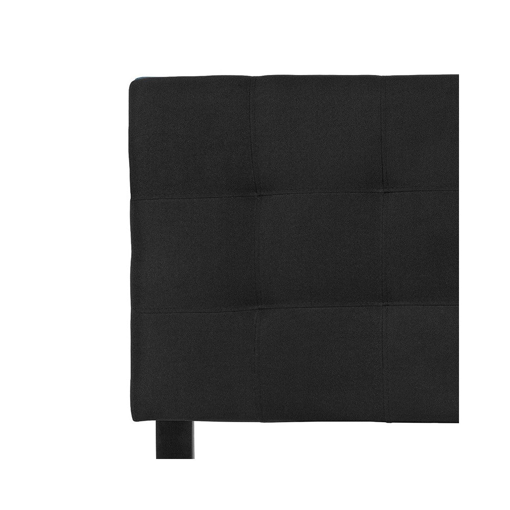 Bedford Tufted Upholstered Full Size Headboard in Black Fabric