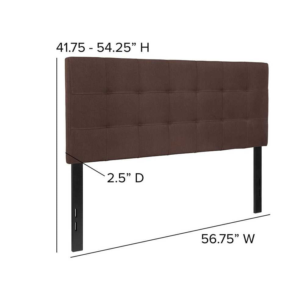 Bedford Tufted Upholstered Full Size Headboard in Dark Brown Fabric