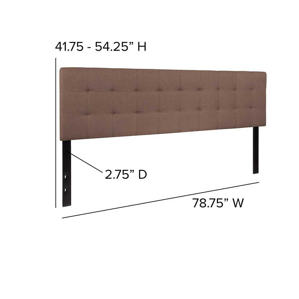 Bedford Tufted Upholstered King Size Headboard in Camel Fabric