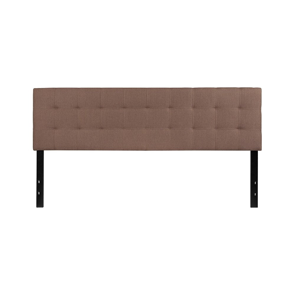 Bedford Tufted Upholstered King Size Headboard in Camel Fabric