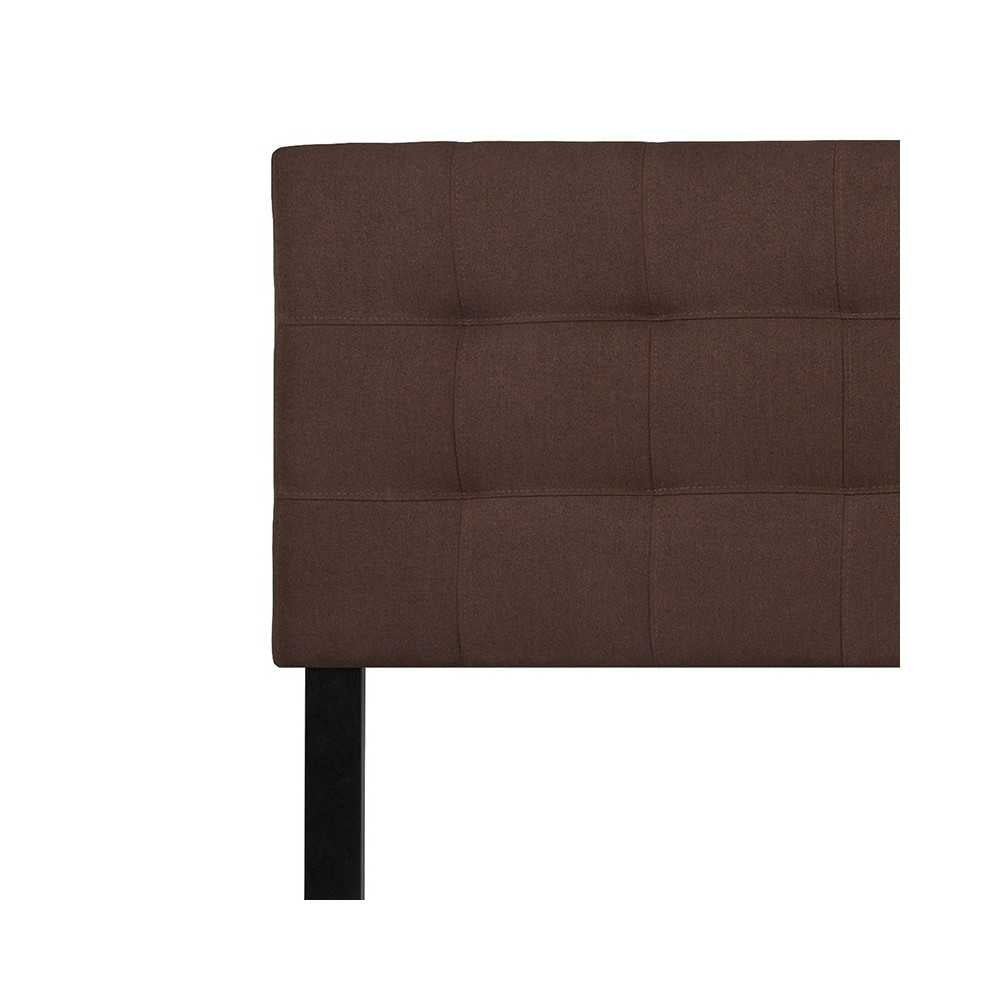 Bedford Tufted Upholstered King Size Headboard in Dark Brown Fabric