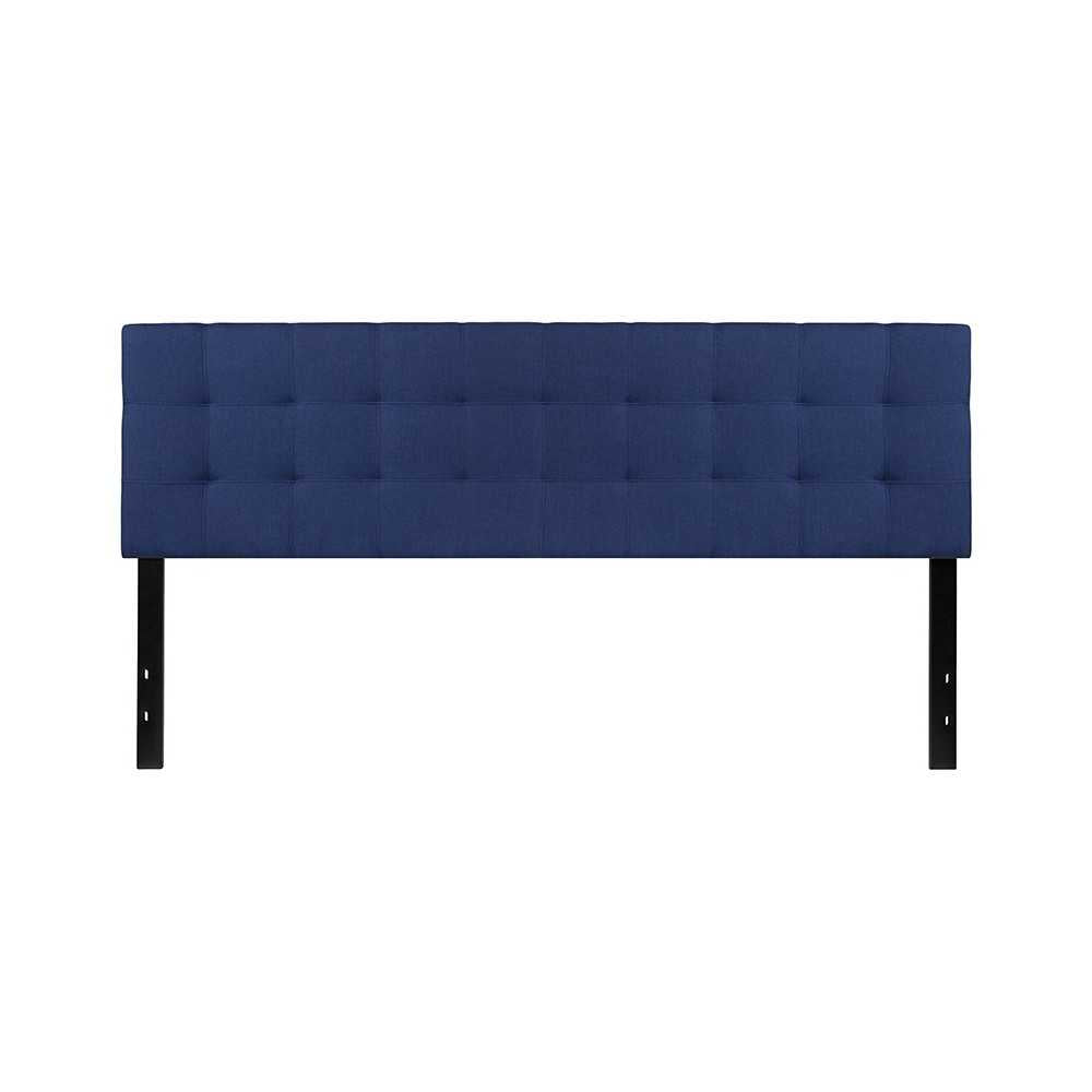 Bedford Tufted Upholstered King Size Headboard in Navy Fabric