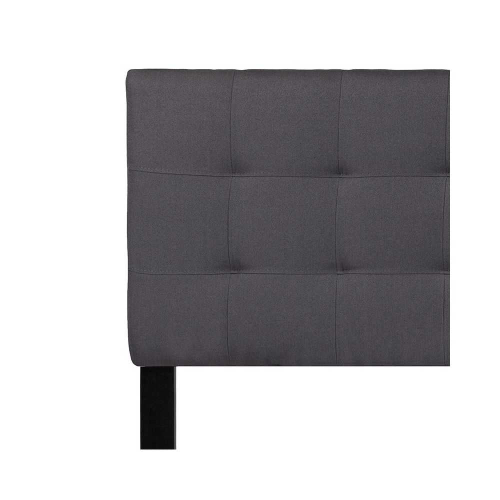 Bedford Tufted Upholstered Queen Size Headboard in Dark Gray Fabric