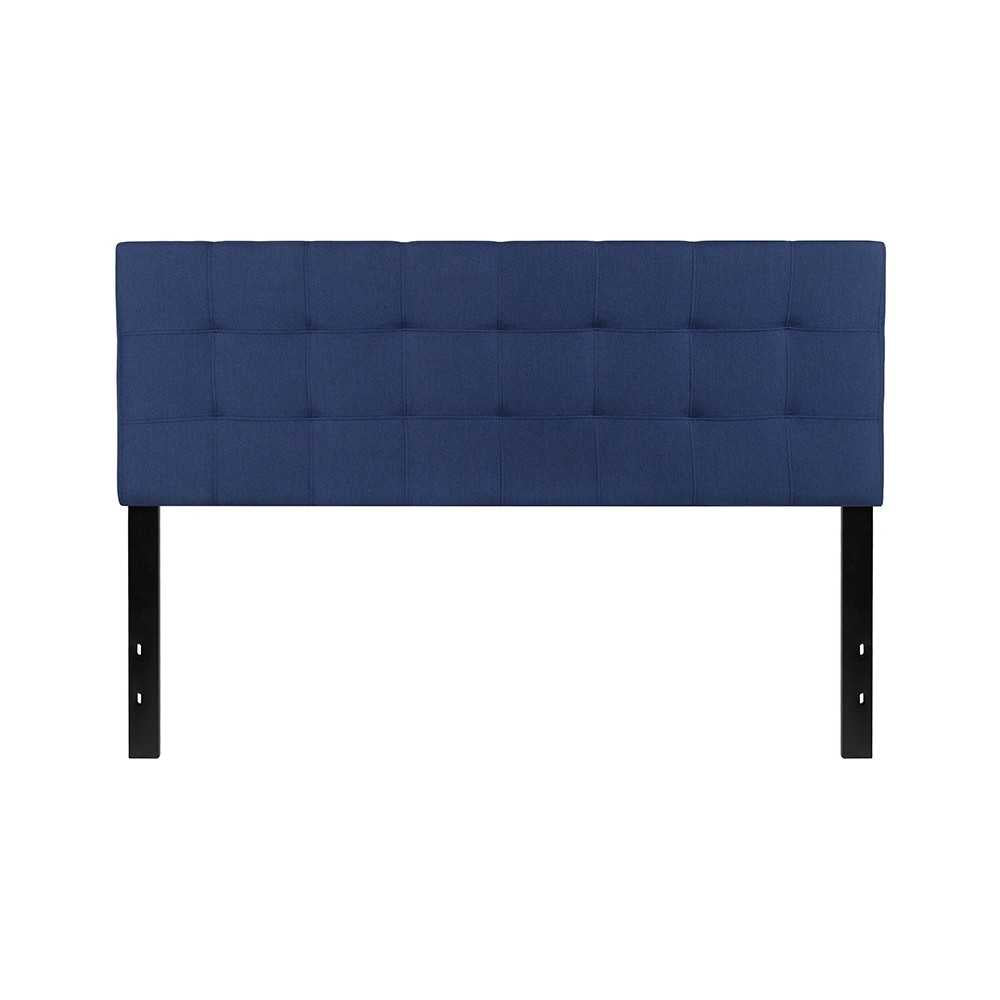 Bedford Tufted Upholstered Queen Size Headboard in Navy Fabric