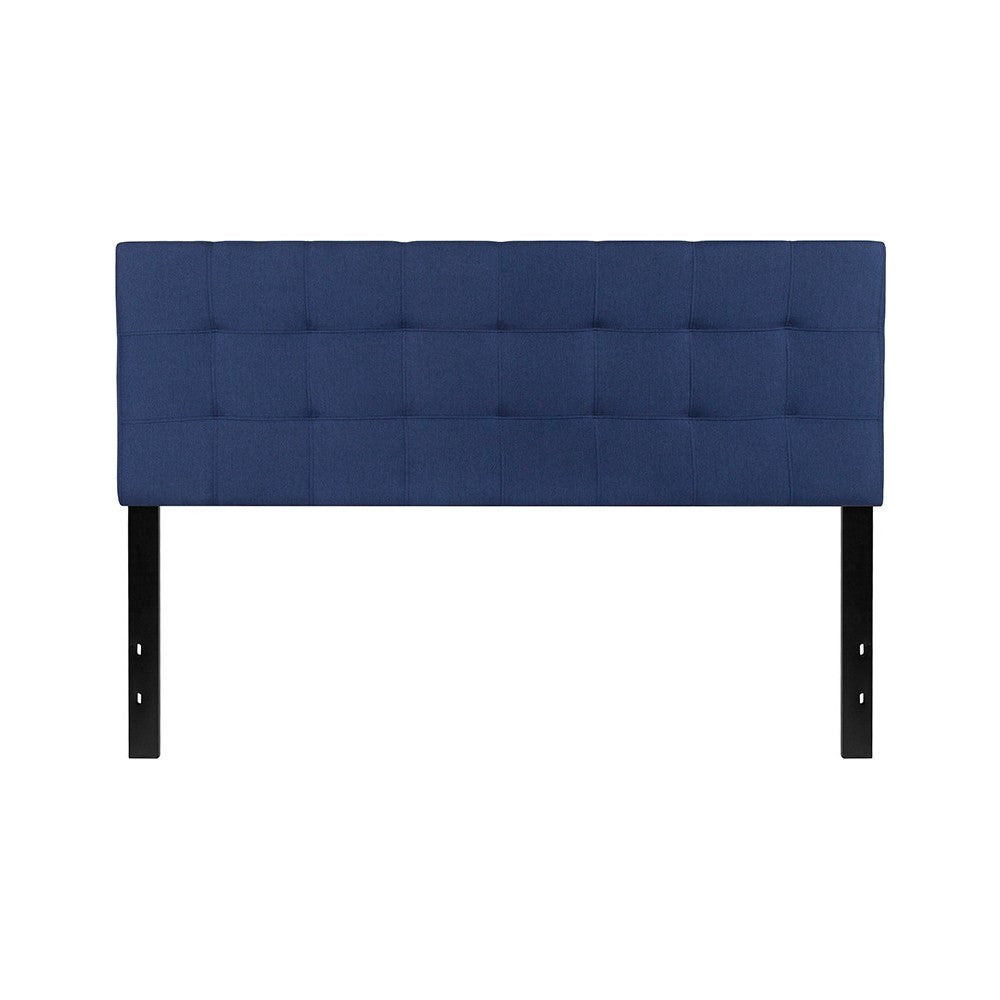 Bedford Tufted Upholstered Queen Size Headboard in Navy Fabric