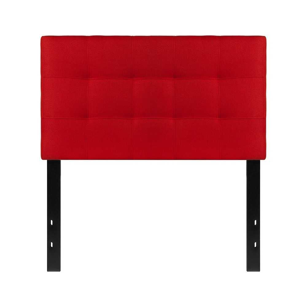 Bedford Tufted Upholstered Twin Size Headboard in Red Fabric