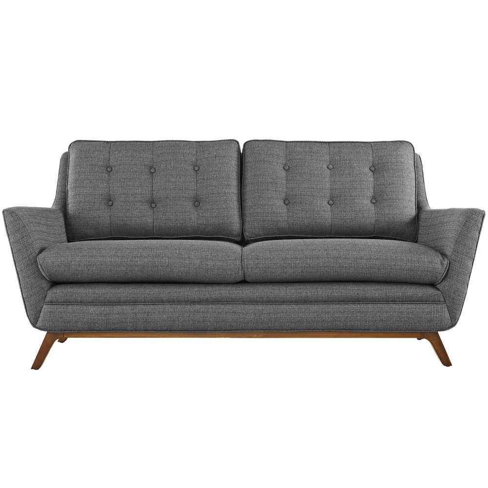 Beguile Upholstered Fabric Loveseat, Gray