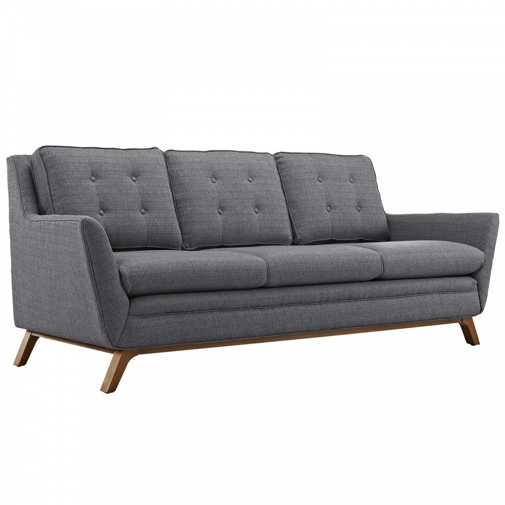 Beguile Upholstered Fabric Sofa, Gray