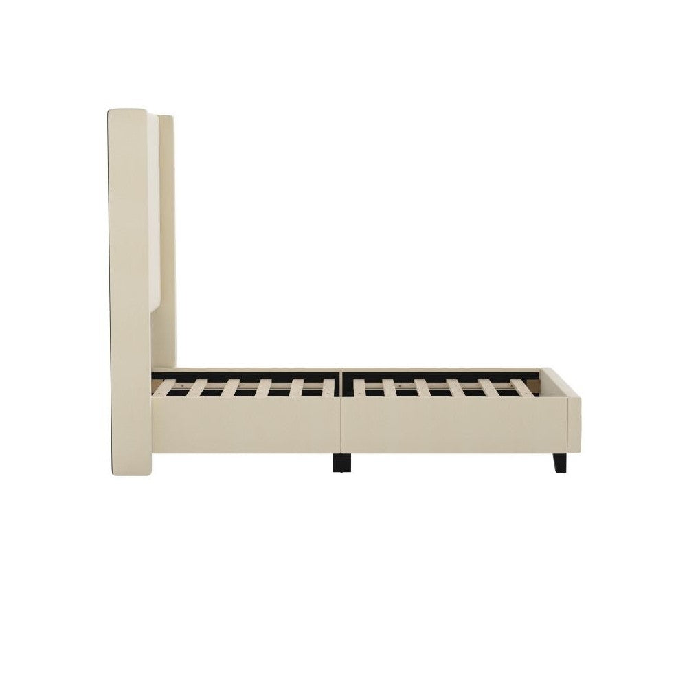 Beige Twin Size Platform Bed