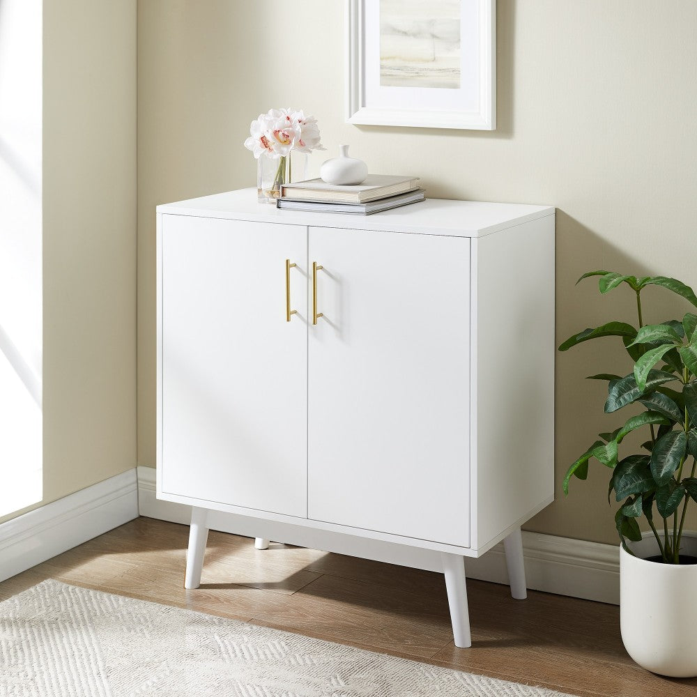 Bella 30" Mid Century Modern Accent Cabinet - White