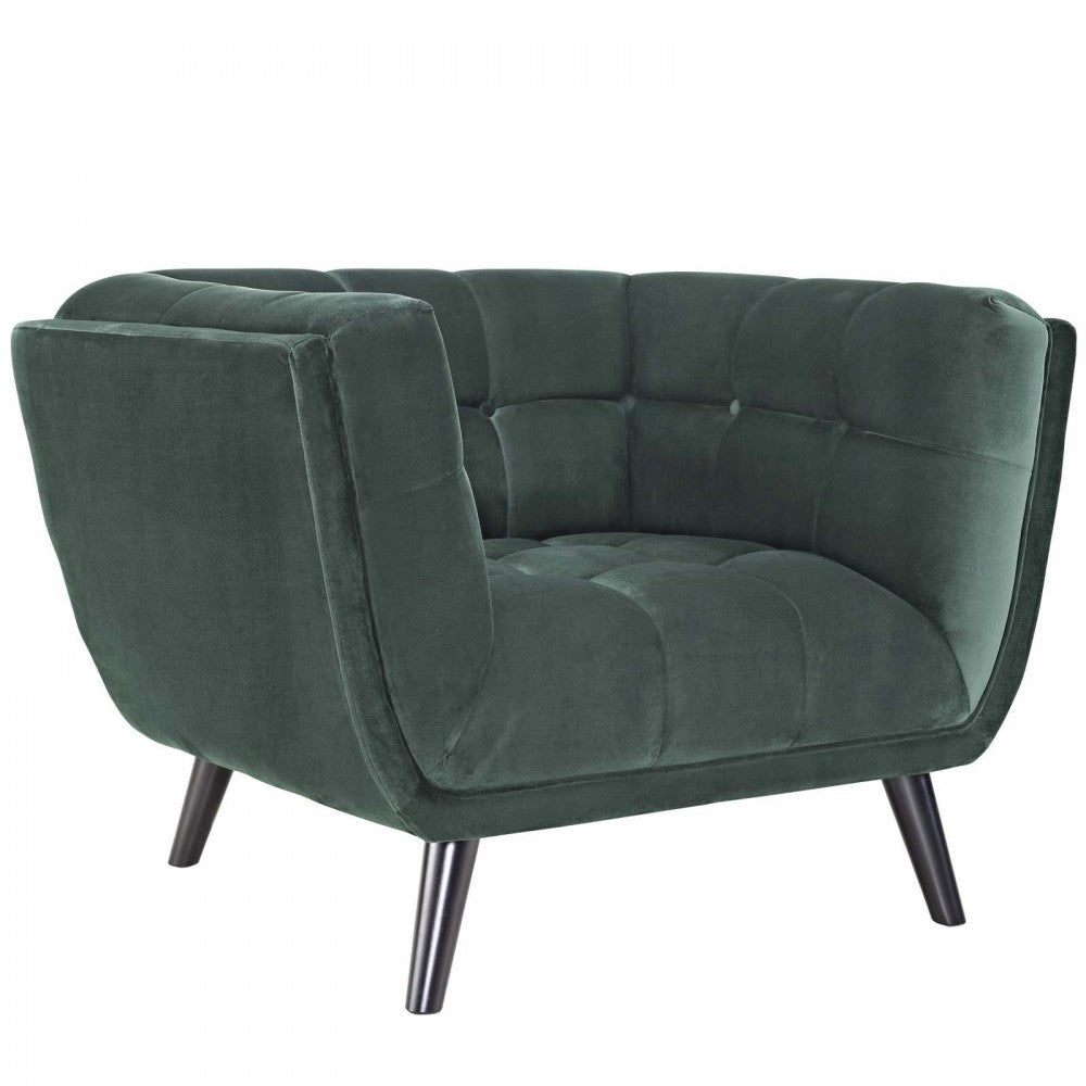 Bestow 2 Piece Performance Velvet Loveseat and Armchair Set, Green