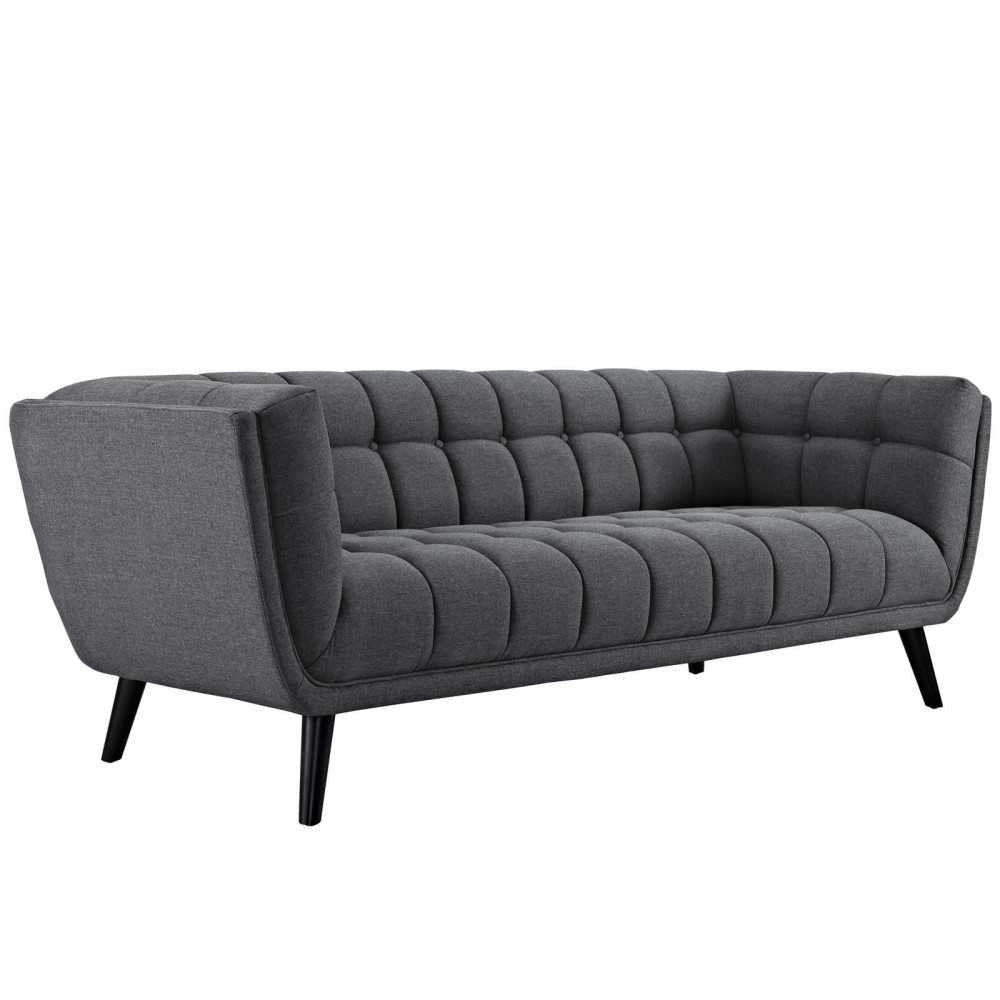 Bestow 2 Piece Upholstered Fabric Sofa and Armchair Set, Gray
