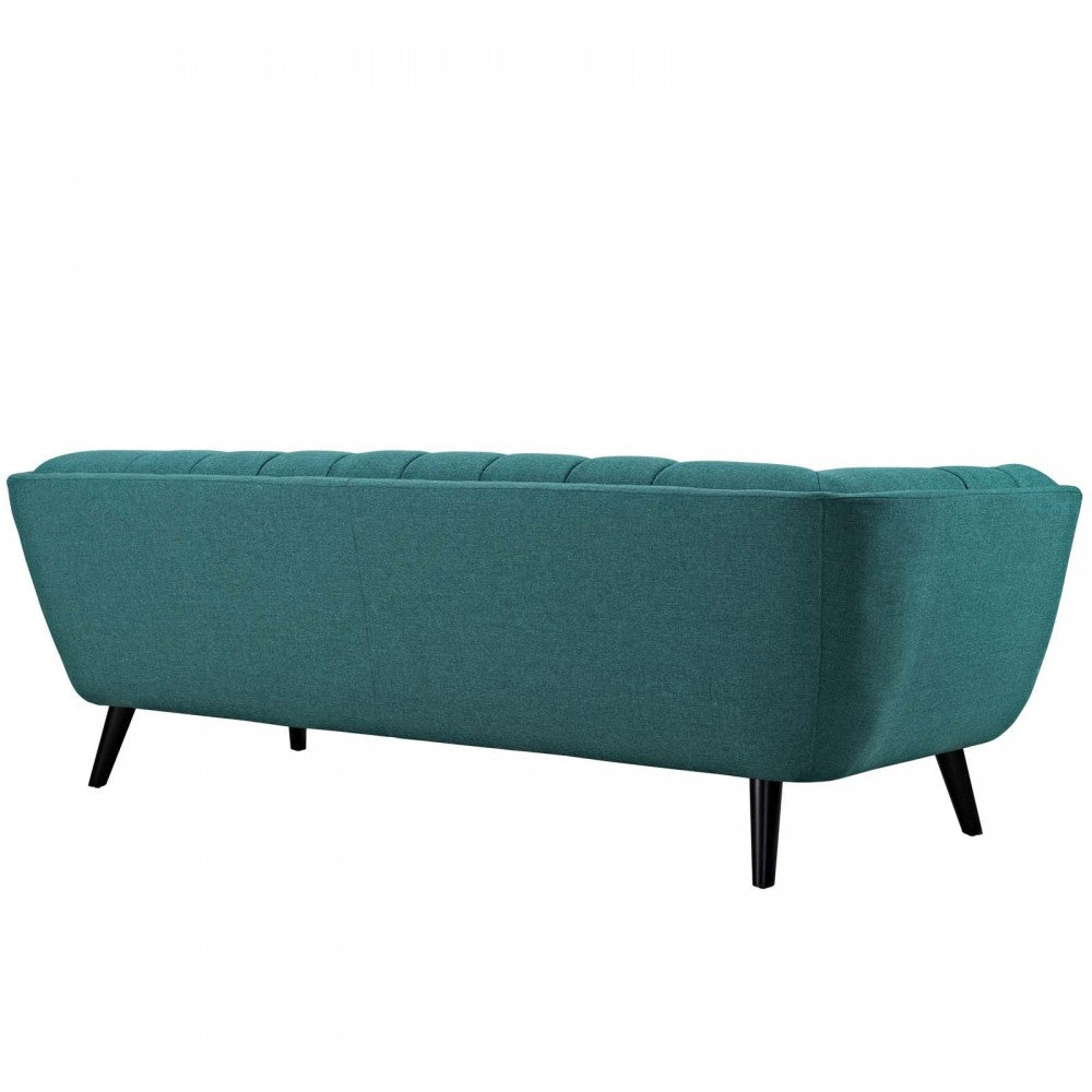 Bestow 2 Piece Upholstered Fabric Sofa and Loveseat Set, Teal