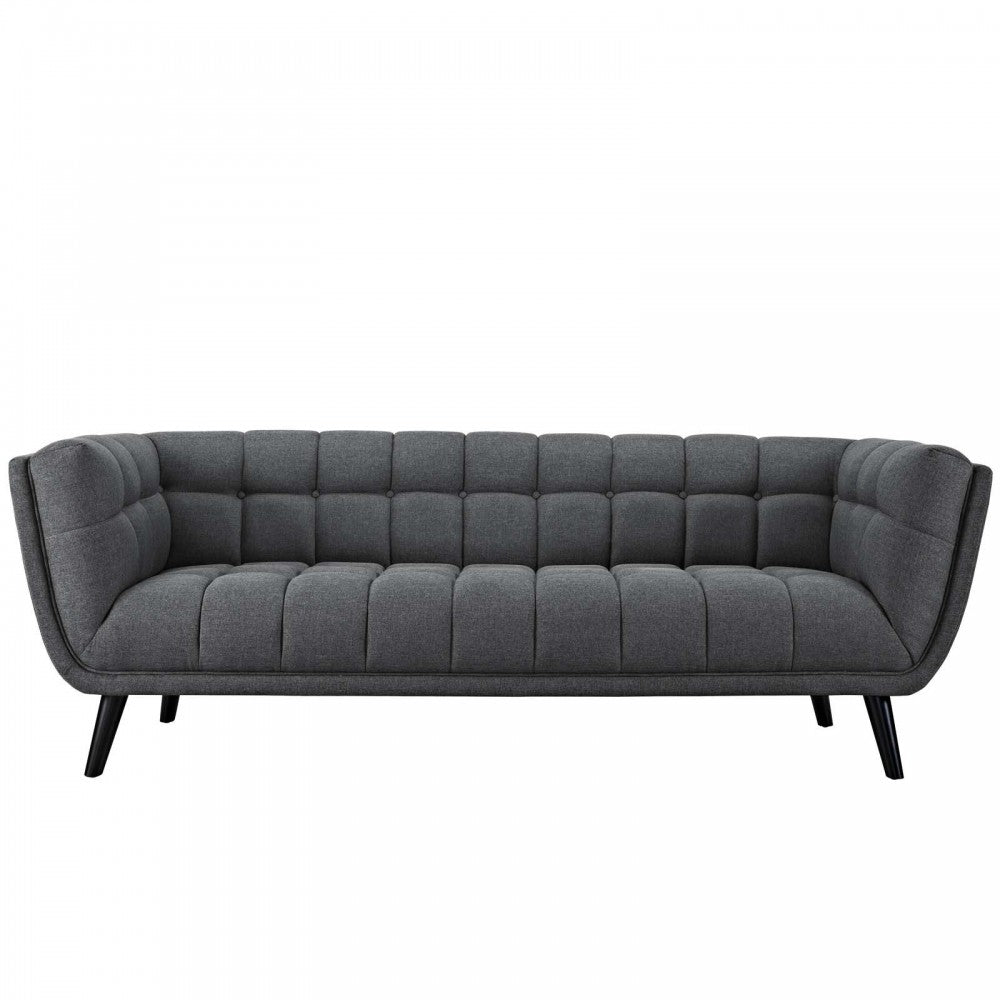Bestow 3 Piece Upholstered Fabric Sofa and Armchair Set, Gray