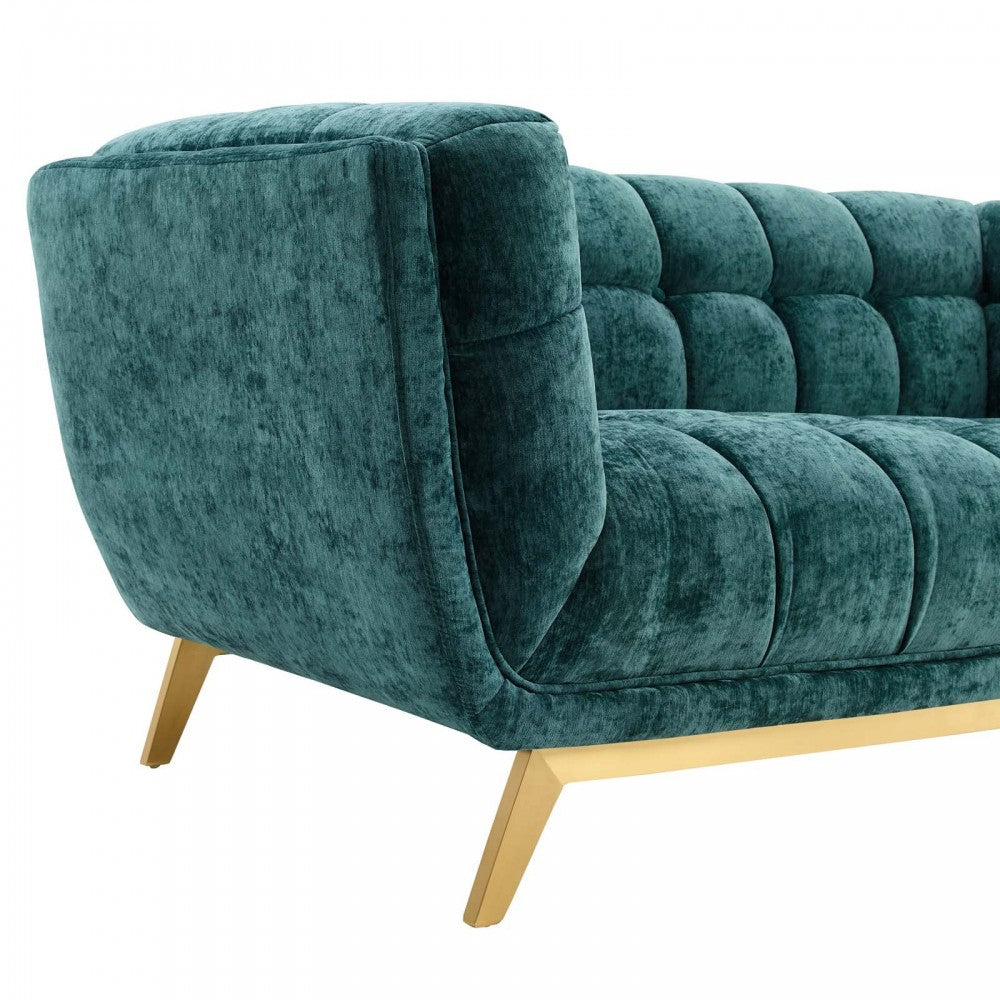 Bestow Crushed Performance Velvet Loveseat, Teal