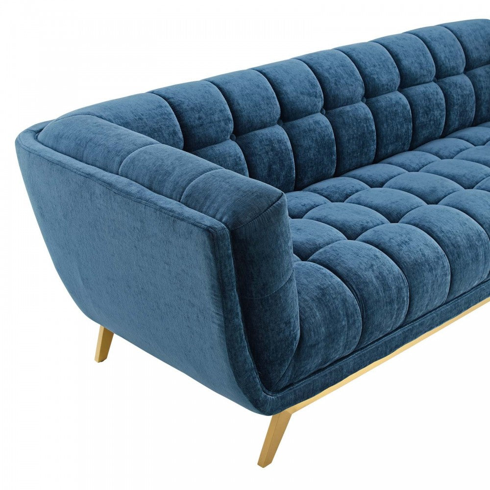 Bestow Crushed Performance Velvet Sofa, Navy