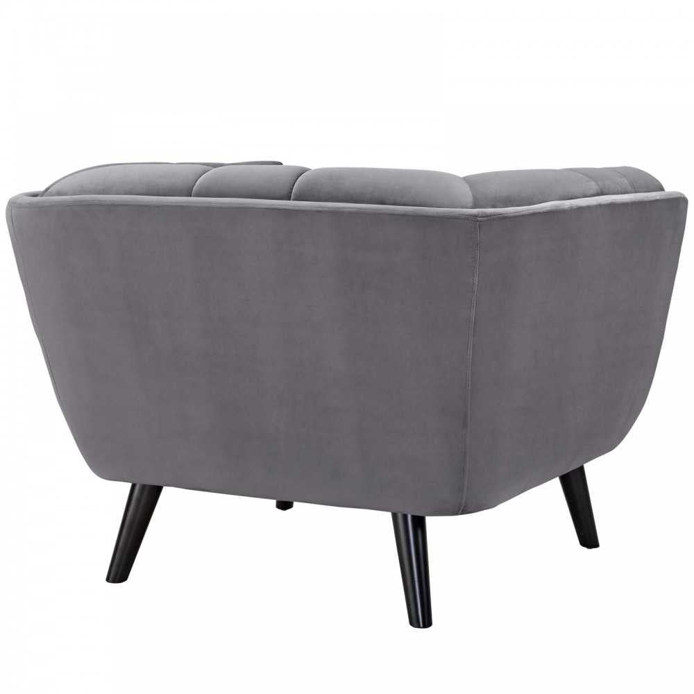 Bestow Performance Velvet Armchair, Gray