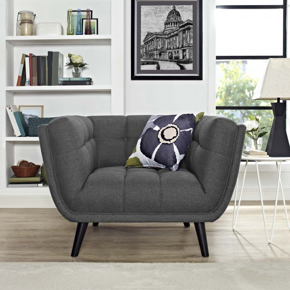 Bestow Upholstered Fabric Armchair, Gray