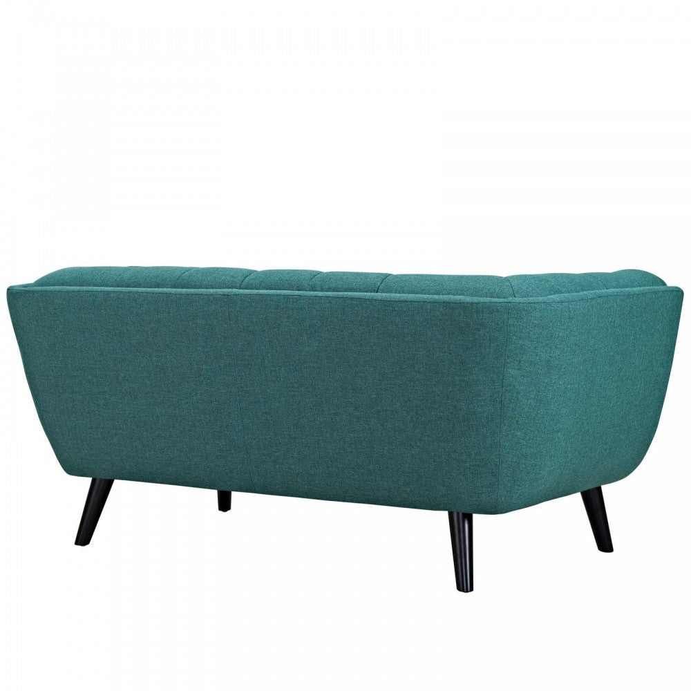 Bestow Upholstered Fabric Loveseat, Teal