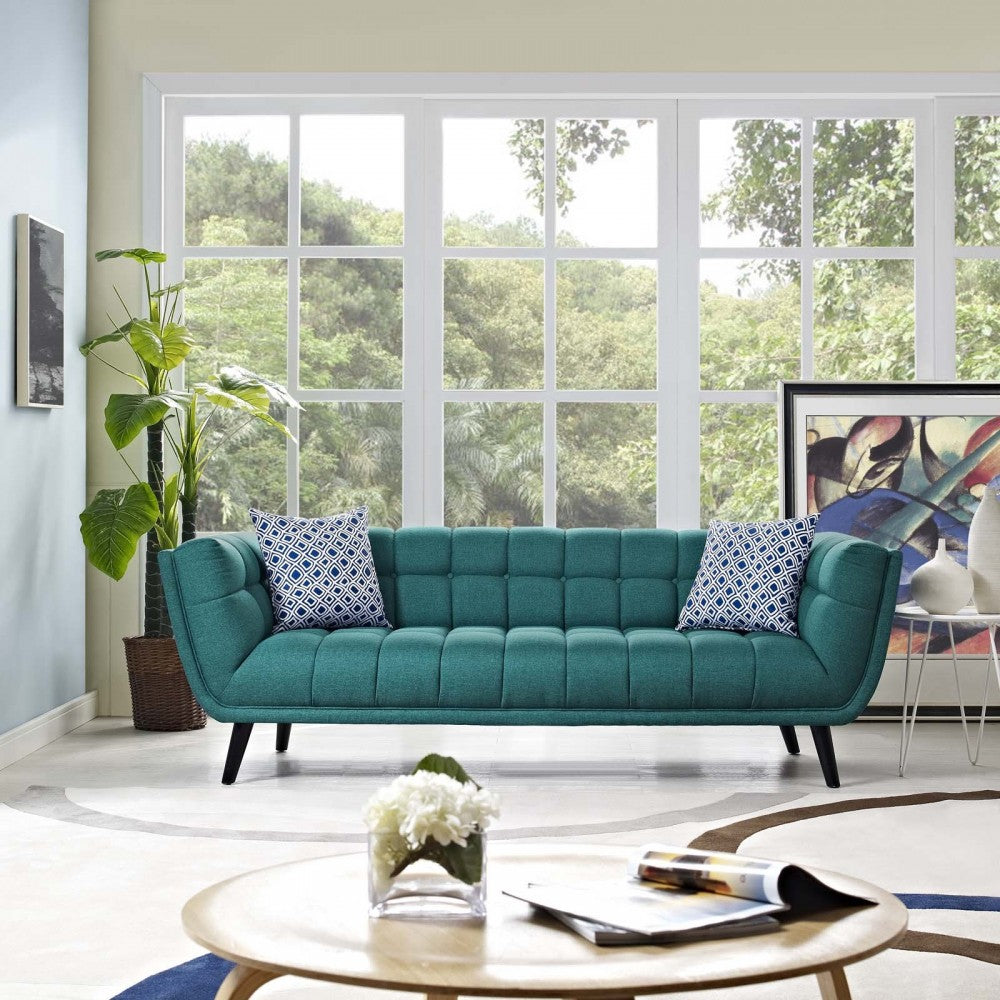 Bestow Upholstered Fabric Sofa, Teal