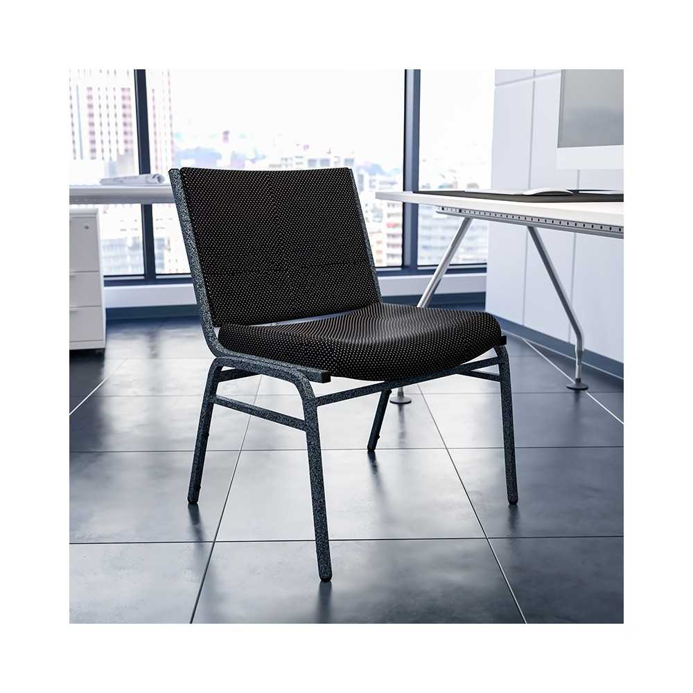 Big & Tall 1000 lb. Rated Black Fabric Stack Chair